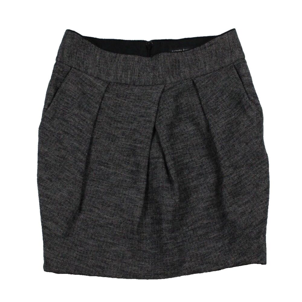 Banana Republic Wool Pleated Tulip Mini Skirt With Pockets